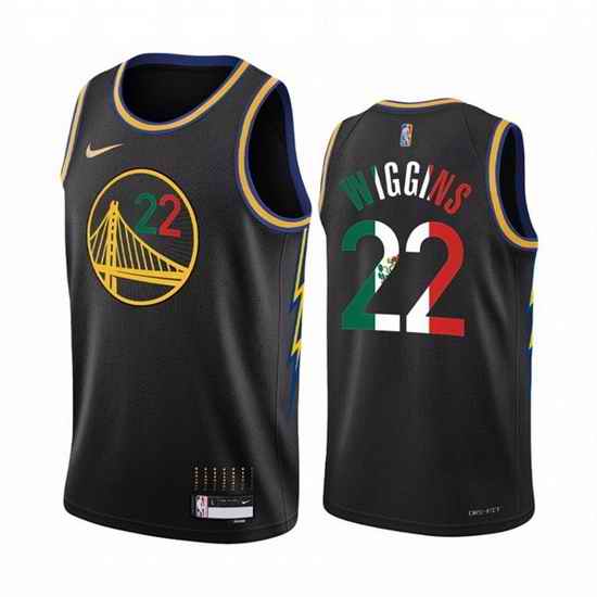 Men Golden State Warriors #22 Andrew Wiggins 2022 Black Special Mexico City Edition Stitched Jersey->golden state warriors->NBA Jersey