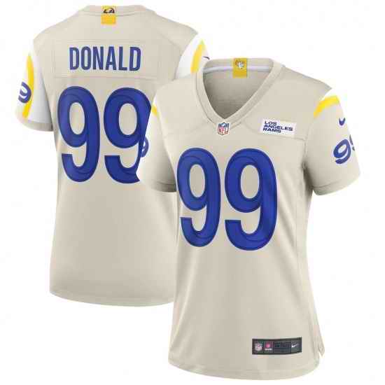 Women's Los Angeles Rams #99 Aaron Donald White Nike Bone Game Jersey->women nfl jersey->Women Jersey