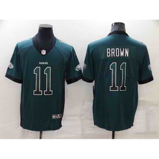Men Philadelphia Eagles #11 A J Brown Green Fashion Color Rush Limited Stitched Jerse->philadelphia eagles->NFL Jersey