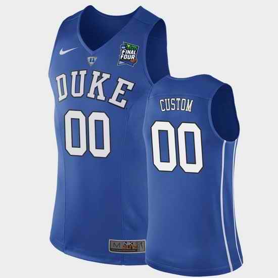 Duke Blue Devils Custom Blue 2019 Final Four Replica Jersey->->Custom Jersey
