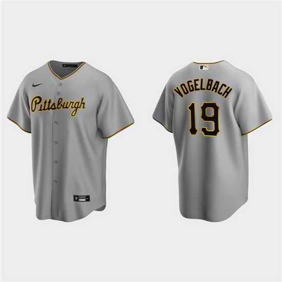 Men Pittsburgh Pirates #19 Daniel Vogelbach Grey Cool Base Stitched Jerse->boston red sox->MLB Jersey