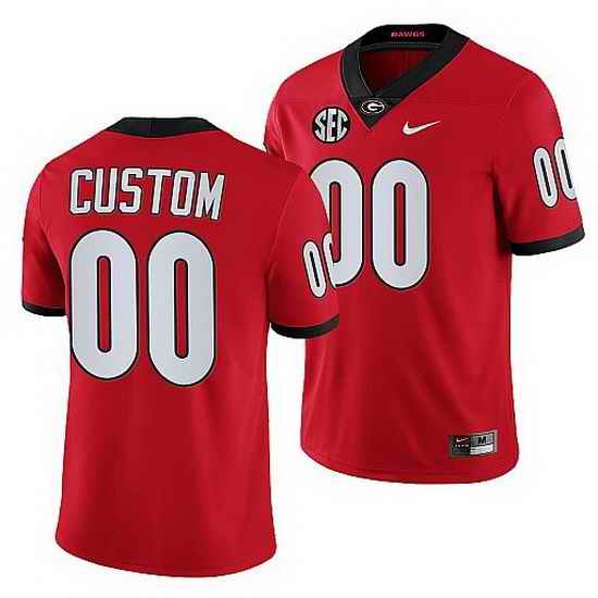 Georgia Bulldogs Custom Red College Football Game Jersey->->Custom Jersey