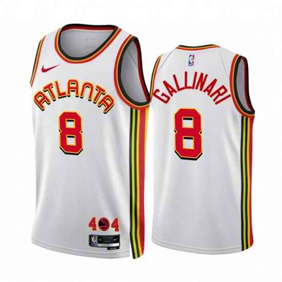 Men's Atlanta Hawks #8 Danilo Gallinari 2022-23 White Association Edition Stitched Jersey->atlanta hawks->NBA Jersey
