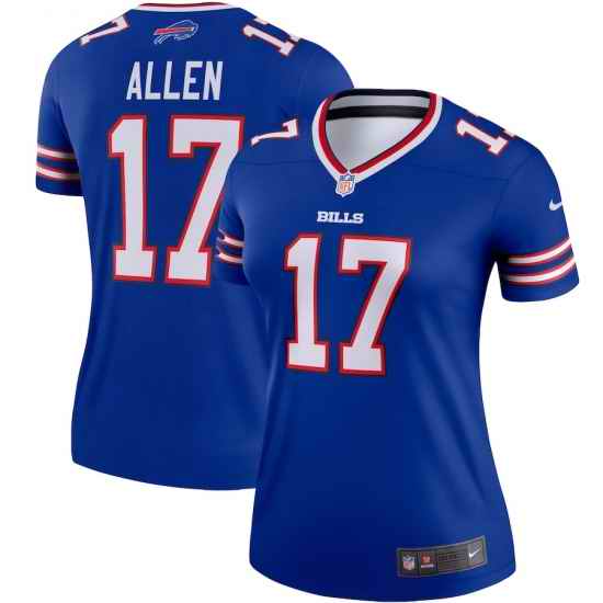 Women Buffalo Bills #17 Josh Allen Royal With C Patch Limited Stitched Jersey->women nfl jersey->Women Jersey