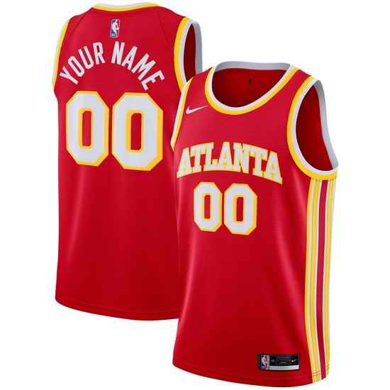 Men Women Youth Toddler Atlanta Hawks Red Custom Nike NBA Stitched Jersey->customized nba jersey->Custom Jersey