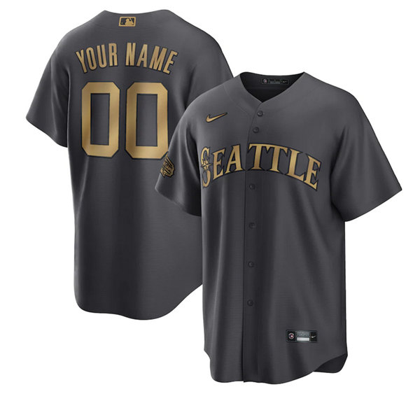 Men's Seattle Mariners Active Player Custom Charcoal 2022 All-Star Cool Base Stitched Baseball Jersey->san francisco giants->MLB Jersey