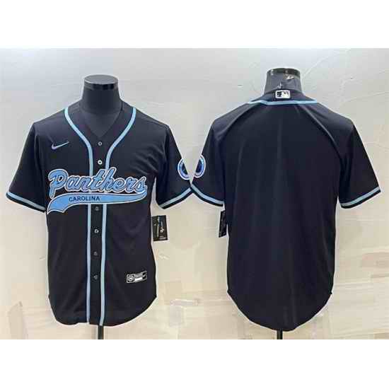 Men Carolina Panthers Blank Black With Patch Cool Base Stitched Baseball Jersey->carolina panthers->NFL Jersey