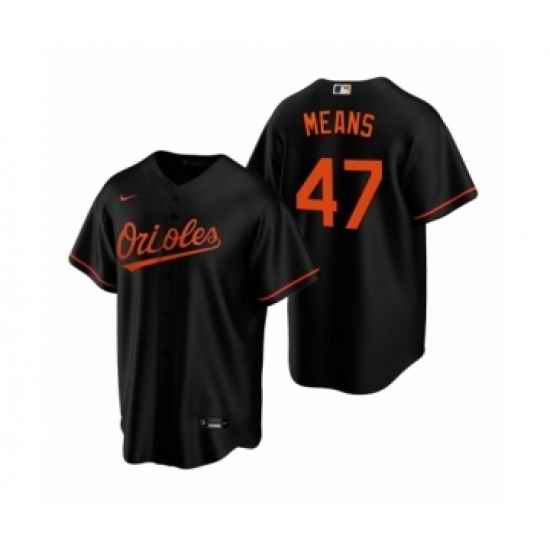 Youth Baltimore Orioles #22 John Means Nike Black Replica Alternate Jersey->youth mlb jersey->Youth Jersey