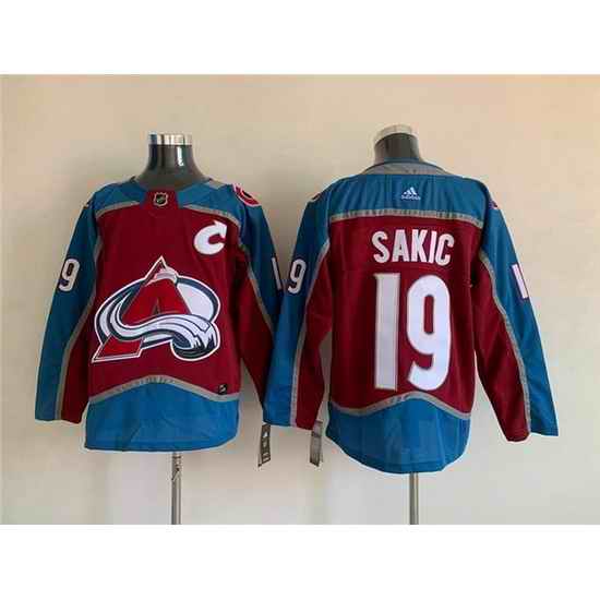 Men Colorado Avalanche #19 Joe Sakic Burgundy Stitched Jersey->colorado avalanche->NHL Jersey