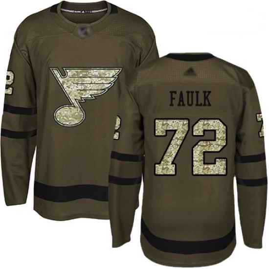 Blues #72 Justin Faulk Green Salute to Service Stitched Hockey Jersey->st.louis blues->NHL Jersey