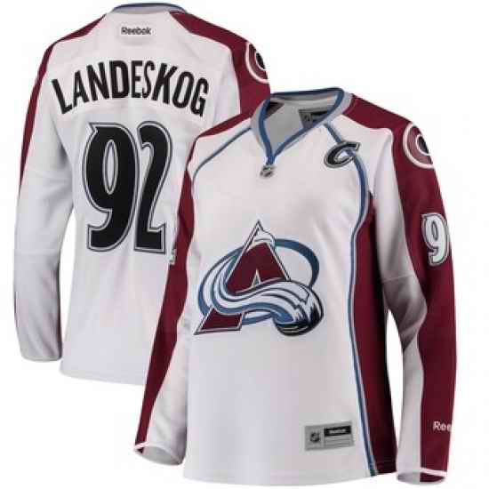 Women Colorado Avalanche #92 Gabriel Landeskog White Stitched NHL Jersey->colorado avalanche->NHL Jersey