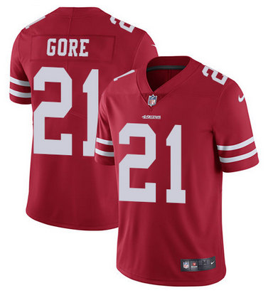 Men's San Francisco 49ers #21 Frank Gore Red Vapor Untouchable Limited Stitched Jersey->tennessee titans->NFL Jersey