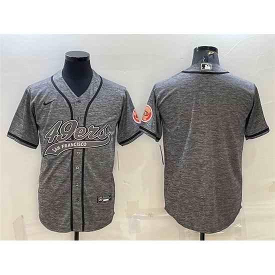 Men San Francisco 49ers Blank Grey With Patch Cool Base Stitched Baseball Jersey->tampa bay buccaneers->NFL Jersey