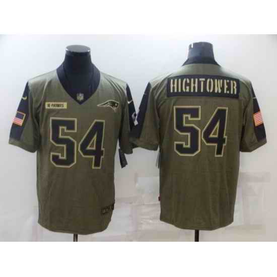 Men New England Patriots #54 Dont'a Hightower Nike Olive 2021 Salute To Service Limited Jersey->new england patriots->NFL Jersey