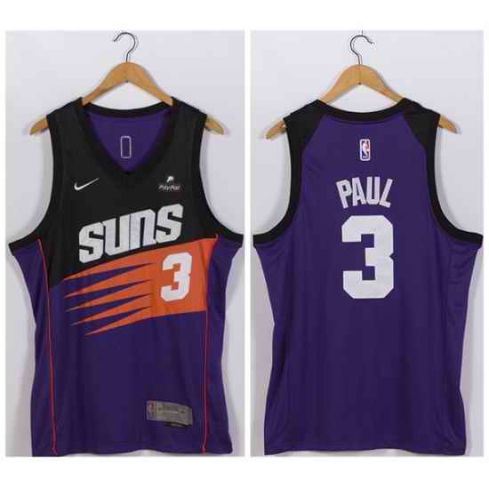 Men Phoenix Suns #3 Chris Paul Purple Stitched Jersey->phoenix suns->NBA Jersey