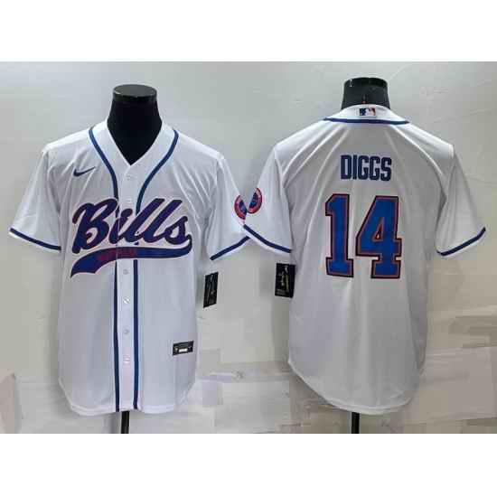 Men Buffalo Bills #14 Stefon Diggs White Cool Base Stitched Baseball Jersey->philadelphia eagles->NFL Jersey