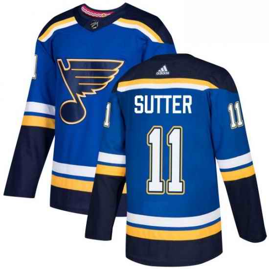 Mens Adidas St Louis Blues #11 Brian Sutter Authentic Royal Blue Home NHL Jersey->st.louis blues->NHL Jersey