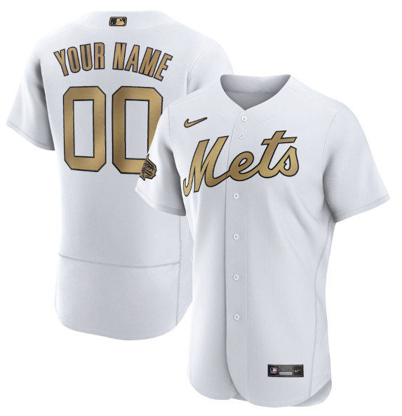 Men's New York Mets Active Player Custom White 2022 All-Star Flex Base Stitched MLB Jersey->new york mets->MLB Jersey