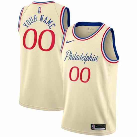 Men Women Youth Toddler Philadelphia 76ers White Ice Cream Custom Nike NBA Stitched Jersey->customized nba jersey->Custom Jersey