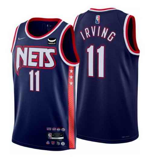 Men's Brooklyn Nets #11 Kyrie Irving 2021 #22 Navy Swingman City Edition 75th Anniversary Stitched Basketball Jersey->new york knicks->NBA Jersey