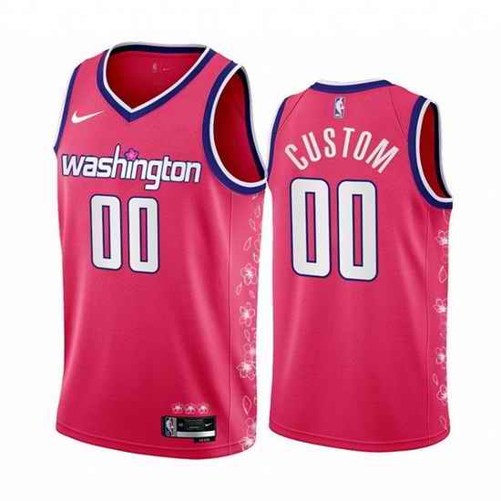 Men Washington Wizards Active Player Custom 2022 #23 Pink Cherry Blossom City Edition Limited Stitched Basketball Jersey->->Custom Jersey