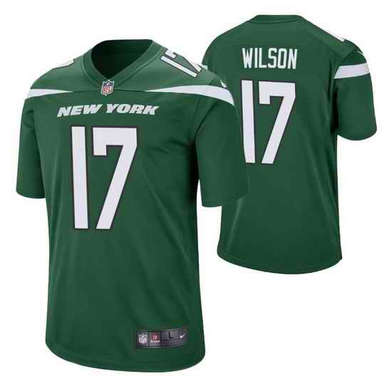 Men Nike New York Jets #17 Garrett Wilson Green Vapor Limited Jersey->new york jets->NFL Jersey