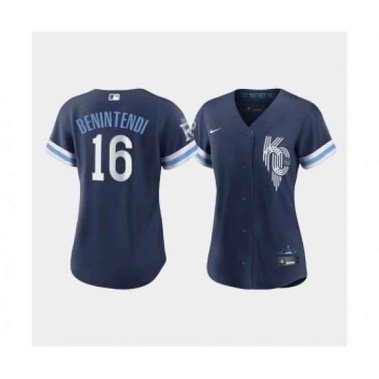 Women's Kansas City Royals #16 Andrew Benintendi 2022 Navy City Connect Cool Base Stitched Jersey->youth mlb jersey->Youth Jersey