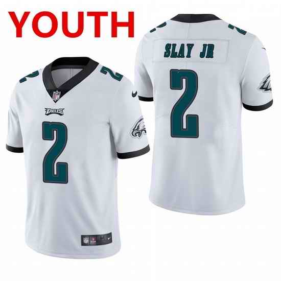 youth philadelphia eagles #2 darius slay jr  white vapor limited Nike jersey->youth nfl jersey->Youth Jersey