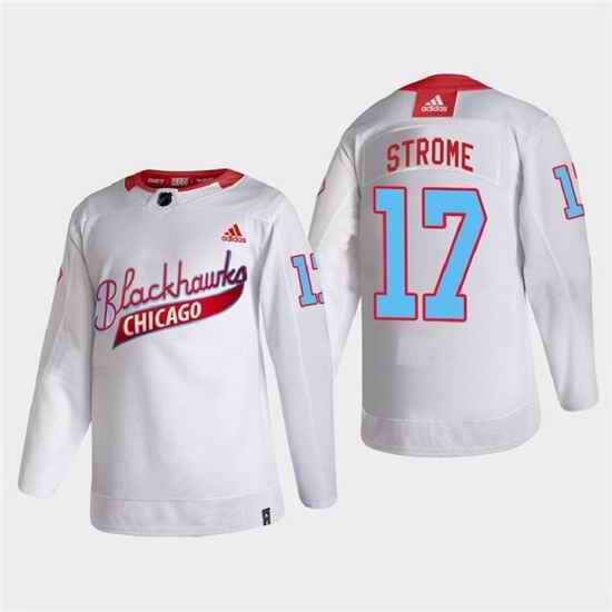 Men Chicago Blackhawks #17 Dylan Strome 2022 Community Night White Stitched jersey->chicago blackhawks->NHL Jersey