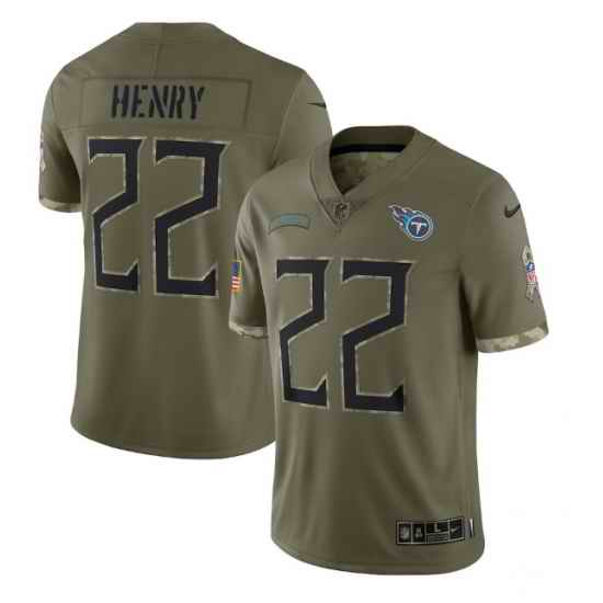 Men Tennessee Titans #22 Derrick Henry Olive 2022 Salute To Service Limited Stitched Jersey->washington commanders->NFL Jersey