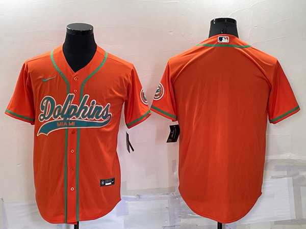 Men's Miami Dolphins Blank Orange Cool Base Stitched Baseball Jersey->miami dolphins->NFL Jersey
