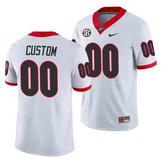 Georgia Bulldogs Custom White College Football Men'S Jersey 0->->Custom Jersey
