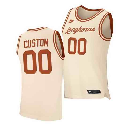Texas Longhorns Custom Cream Retro Texas Longhorns Jersey->->Custom Jersey