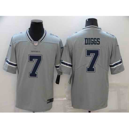Men's Dallas Cowboys #7 Trevon Diggs Gray Limited Player Jersey->dallas cowboys->NFL Jersey
