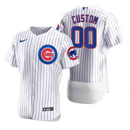 Men Women Youth Toddler Chicago Cubs Custom Nike White Strips Stitched MLB Flex Base Jersey->customized mlb jersey->Custom Jersey