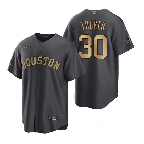 Men Houston Astros #30 Kyle Tucker 2022 All Star Charcoal Cool Base Stitched Baseball Jersey->houston astros->MLB Jersey