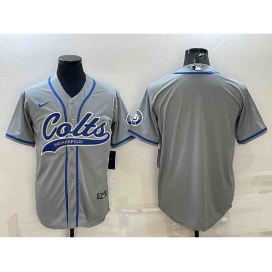 Men Indianapolis Colts Blank Grey Cool Base Stitched Baseball Jersey->indianapolis colts->NFL Jersey