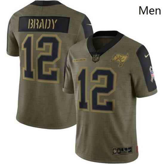 Men's Tampa Bay Buccaneers Tom Brady Nike Olive 2021 Salute To Service Limited Player Jersey->tennessee titans->NFL Jersey