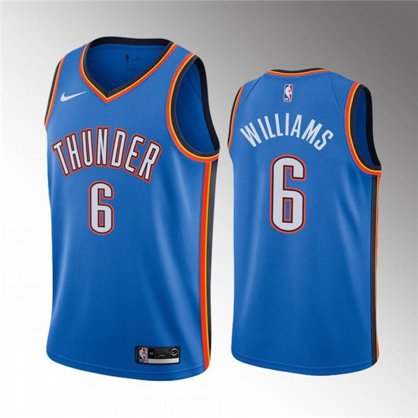 Men's Oklahoma City Thunder #6 Jaylin Williams Blue Icon Edition Stitched Basketball Jersey->oklahoma city thunder->NBA Jersey