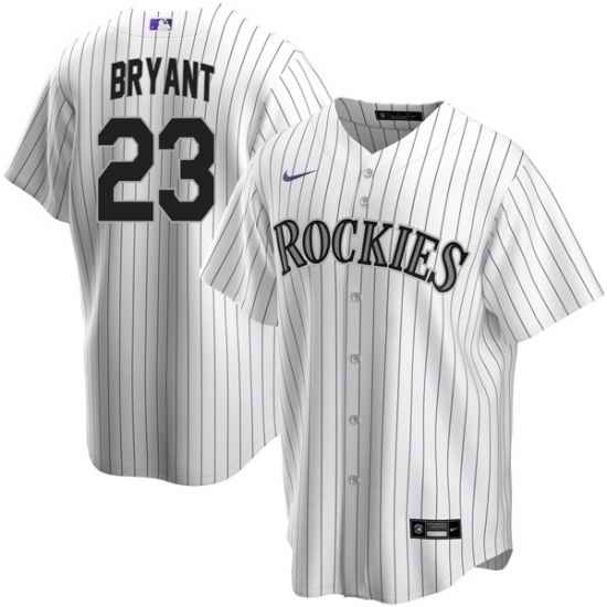 Men Nike Colorado Rockies Kris Bryant #23 White Cool Base Stitched Baseball Jersey->colorado rockies->MLB Jersey