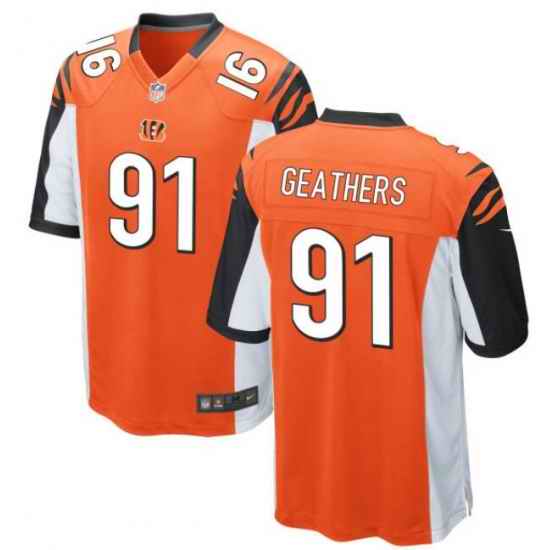 Men Nike Cincinnati Bengals #91 Robert Geathers Orange Untouchable Vapor Limited jersey->cincinnati bengals->NFL Jersey