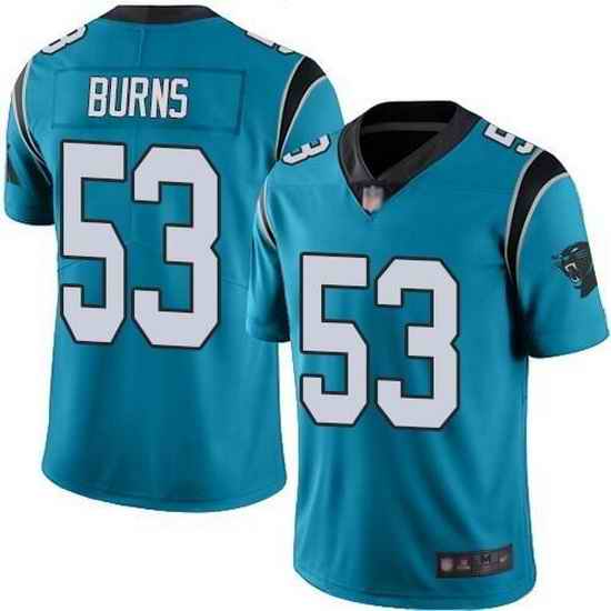 Men Carolina Panthers #53 Brian Burns Blue Vapor Untouchable Limited Stitched Jersey