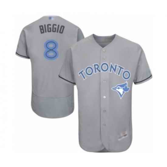 Men's Toronto Blue Jays #8 Cavan Biggio Authentic Gray 2016 Father's Day Fashion Flex Base Baseball Player Jersey->texas rangers->MLB Jersey