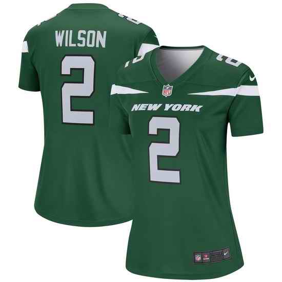 Women Nike New York Jets #2 Zach Wilson Green Vapor Limited Jersey->women nfl jersey->Women Jersey