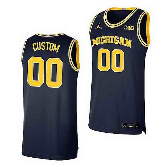 Michigan Wolverines Custom Navy Limited Basketball Jersey->->Custom Jersey