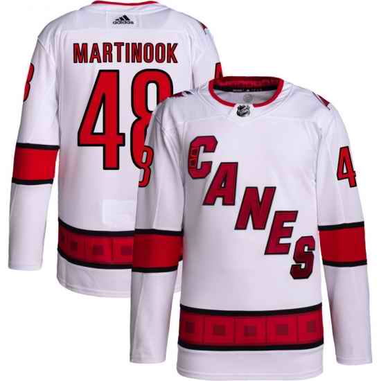 Men Carolina Hurricanes Jordan Martinook #48 White Adidas Reverse Retro Jersey->carolina hurricanes->NHL Jersey