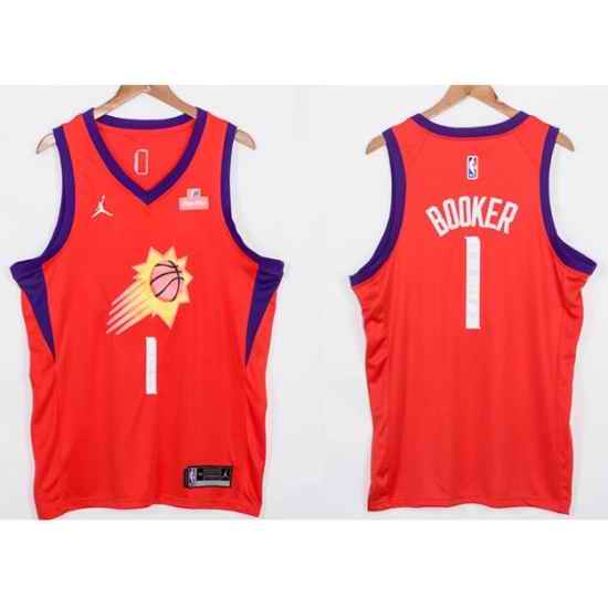 Men Phoenix Suns Devin Booker #1 Orange 2021 2022 City Edition Nike Stitched Jersey->san antonio spurs->NBA Jersey