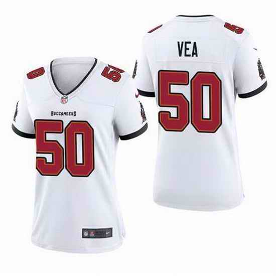 Women Nike Tampa Bay Buccaneers #50 Vita Vea White Vapor Limited Jersey->women nfl jersey->Women Jersey