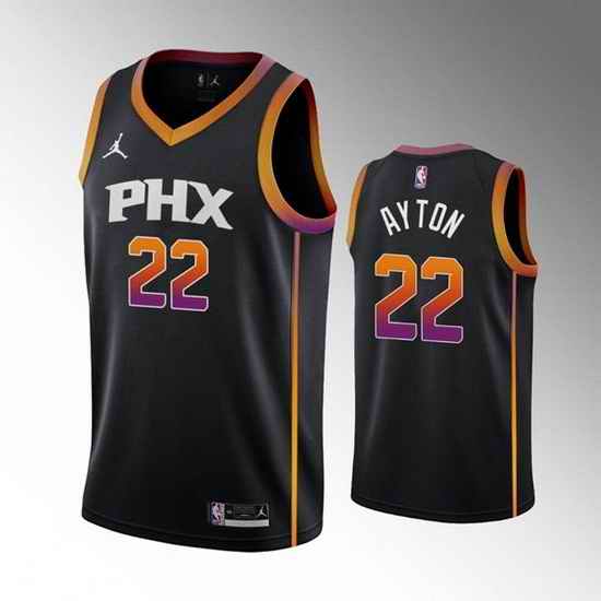 Men Phoenix Suns #22 Deandre Ayton Balck Stitched Basketball Jersey->nba shorts->NBA Jersey