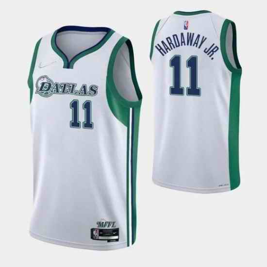 Men Dallas Mavericks #11 Tim Hardaway Jr  2021 22 White City Edition Stitched Jersey->dallas mavericks->NBA Jersey